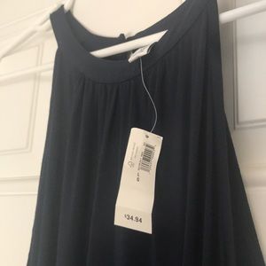 NWT. Navy blue Old Navy maxi dress with belt tie.